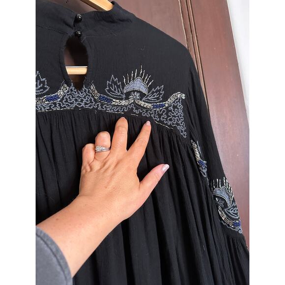 FREE PEOPLE | Sweet Fantasy Beaded Boho Flowy Beaded Top | Size Small - Picture 9 of 10